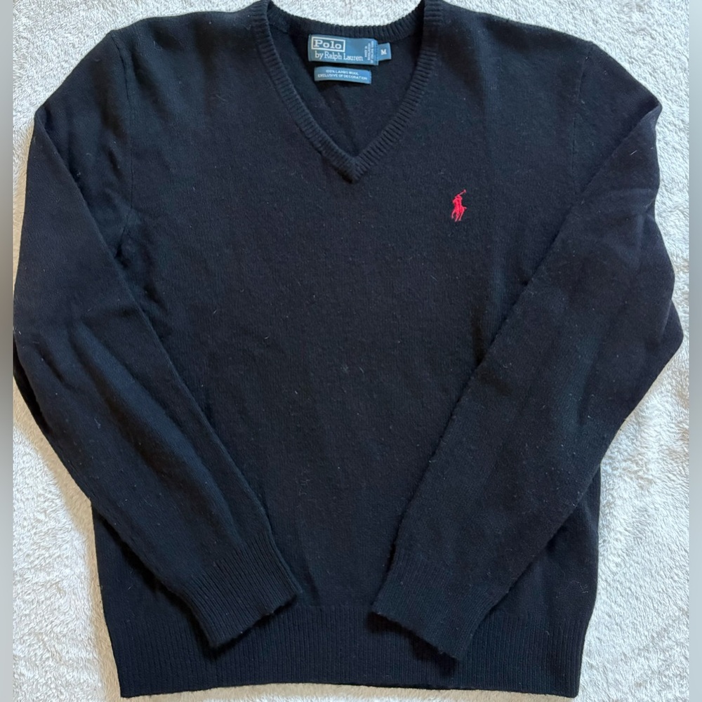 Ralph Lauren Men's Lambs Wool V-Neck Sweater (M)*